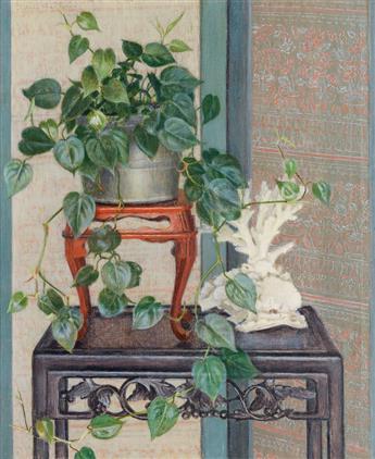 ADELE McGINNIS HERTER Still Life with Philodendrons and Coral